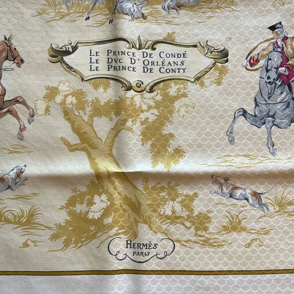 VINTAGE Hermes Silk Scarf Venerie Des Princes 1957 Silk Twill Charles Hallo - Picture 2 of 8